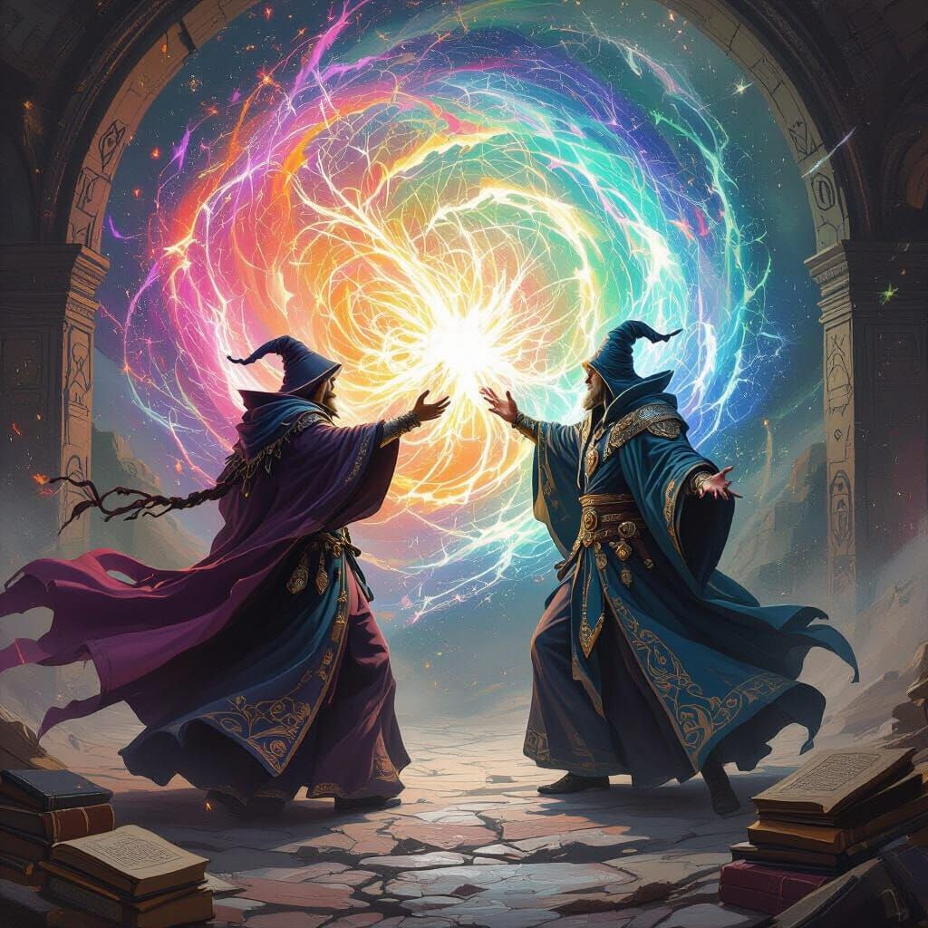 Sorcerers Clash in a Mystical Realm