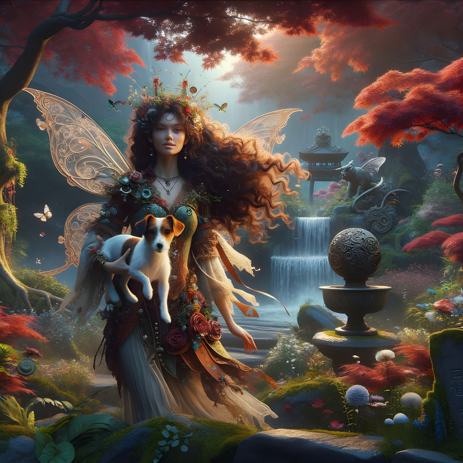 Belle Fée Walks Through a Zen Japanese Garden in Fantasy Con...