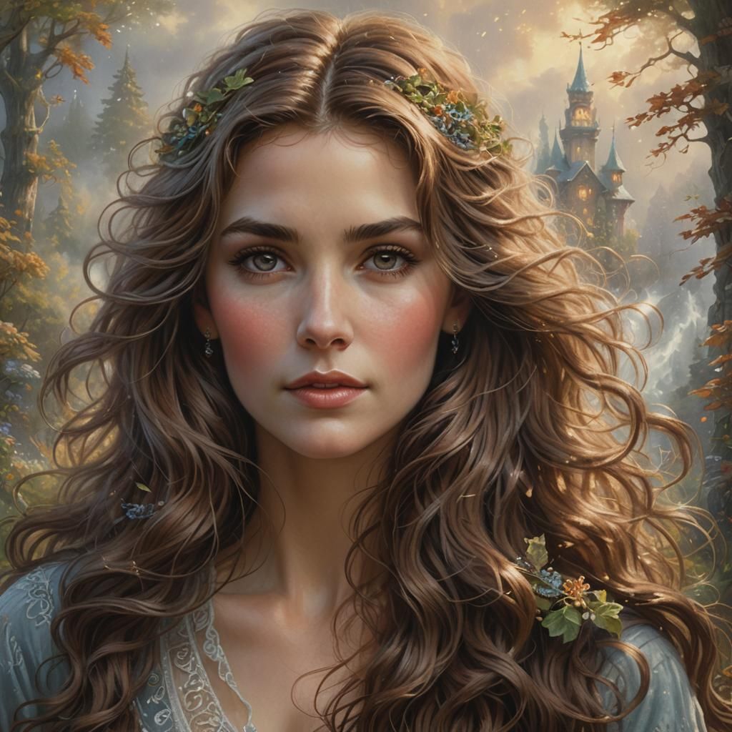 Ethereal Portrait of a Beautiful Woman in Mist