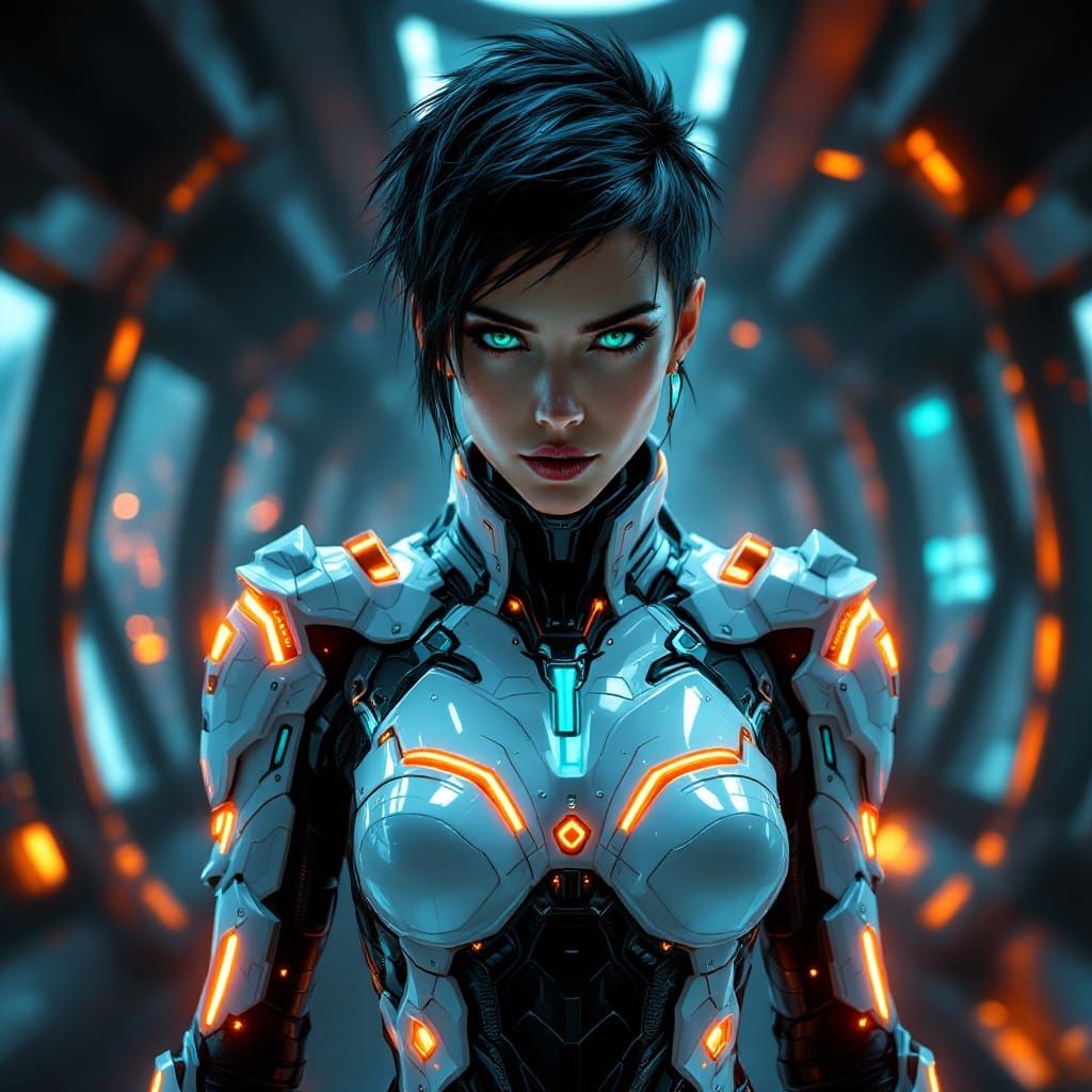 Cybergoth Demon Hunter Exudes Confidence in Futuristic Armor