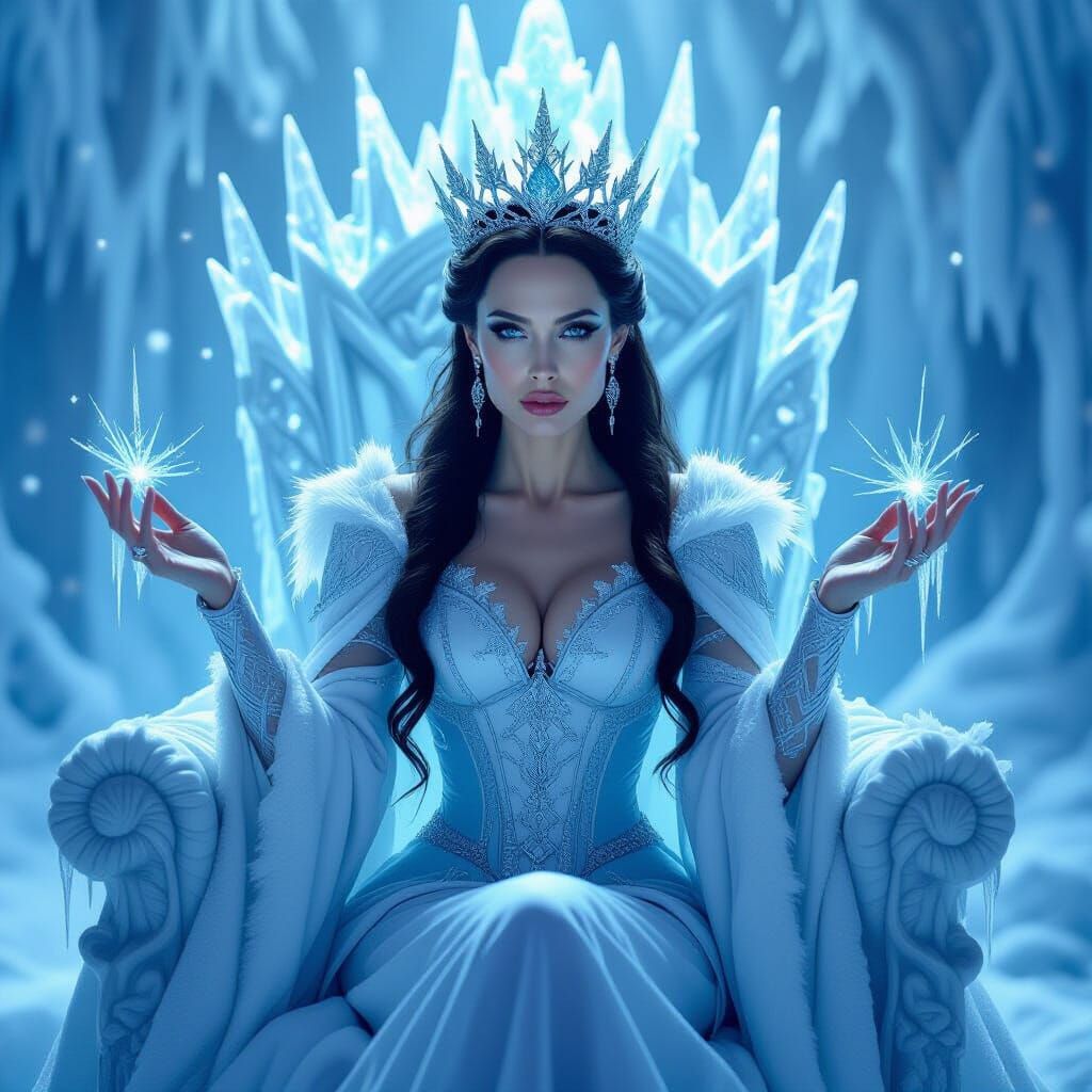 Angelina Jolie as the Frost Queen in Hyperrealistic Digital ...