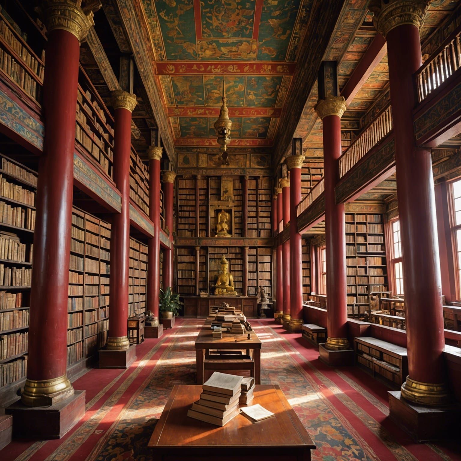 Library in an Ancient Buddhist Monastery