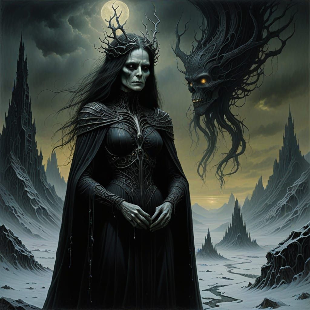 The White Witch of Narnia, Dark Sorceress in Frozen Landscap...