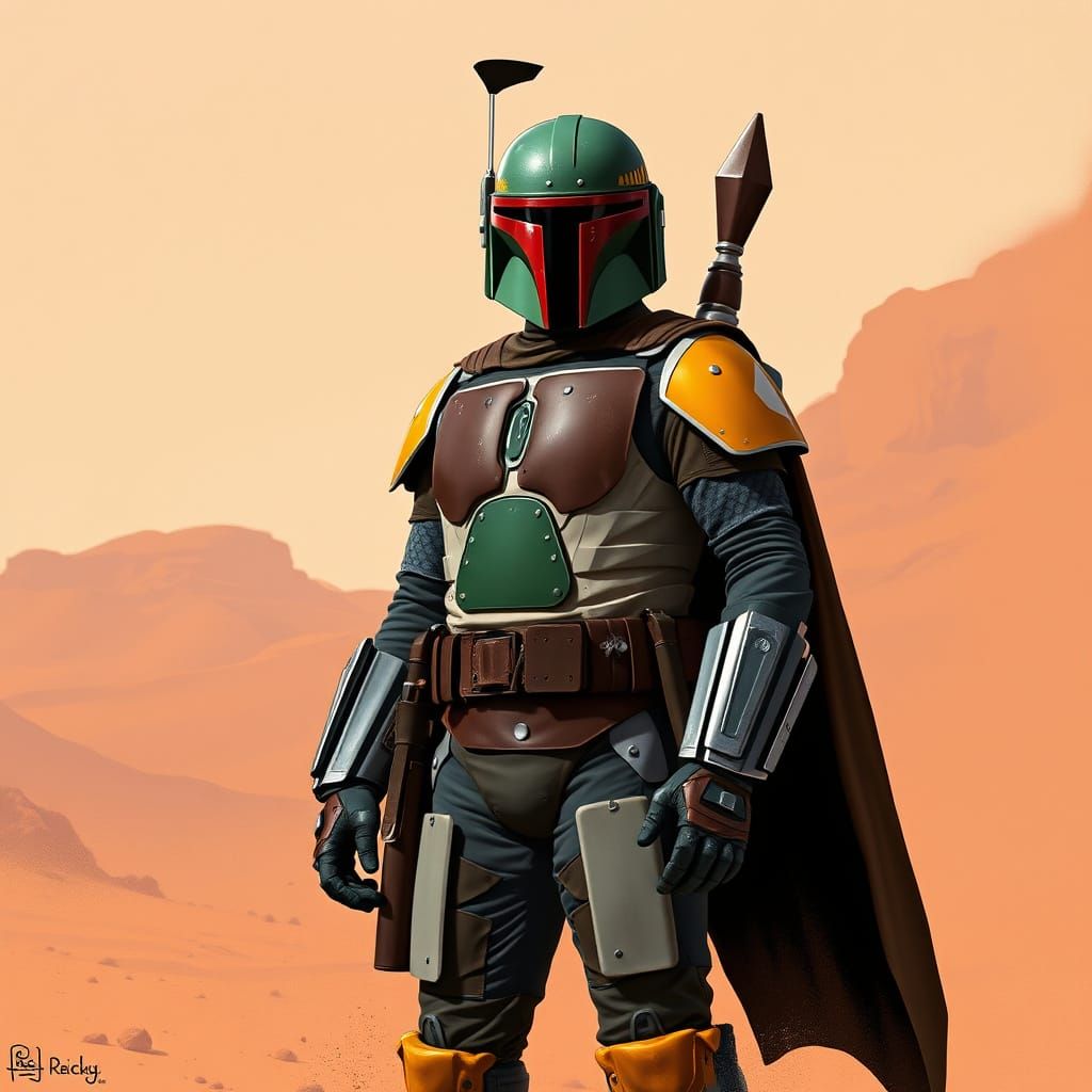 Boba Fett: Mandalorian Bounty Hunter on Desert Planet