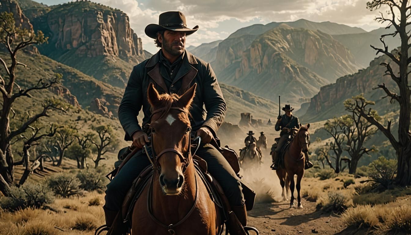Arthur Morgan Rides Through the Wild West