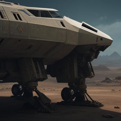 Futuristic UNSC Mongoose Ground-Level Mech Detail