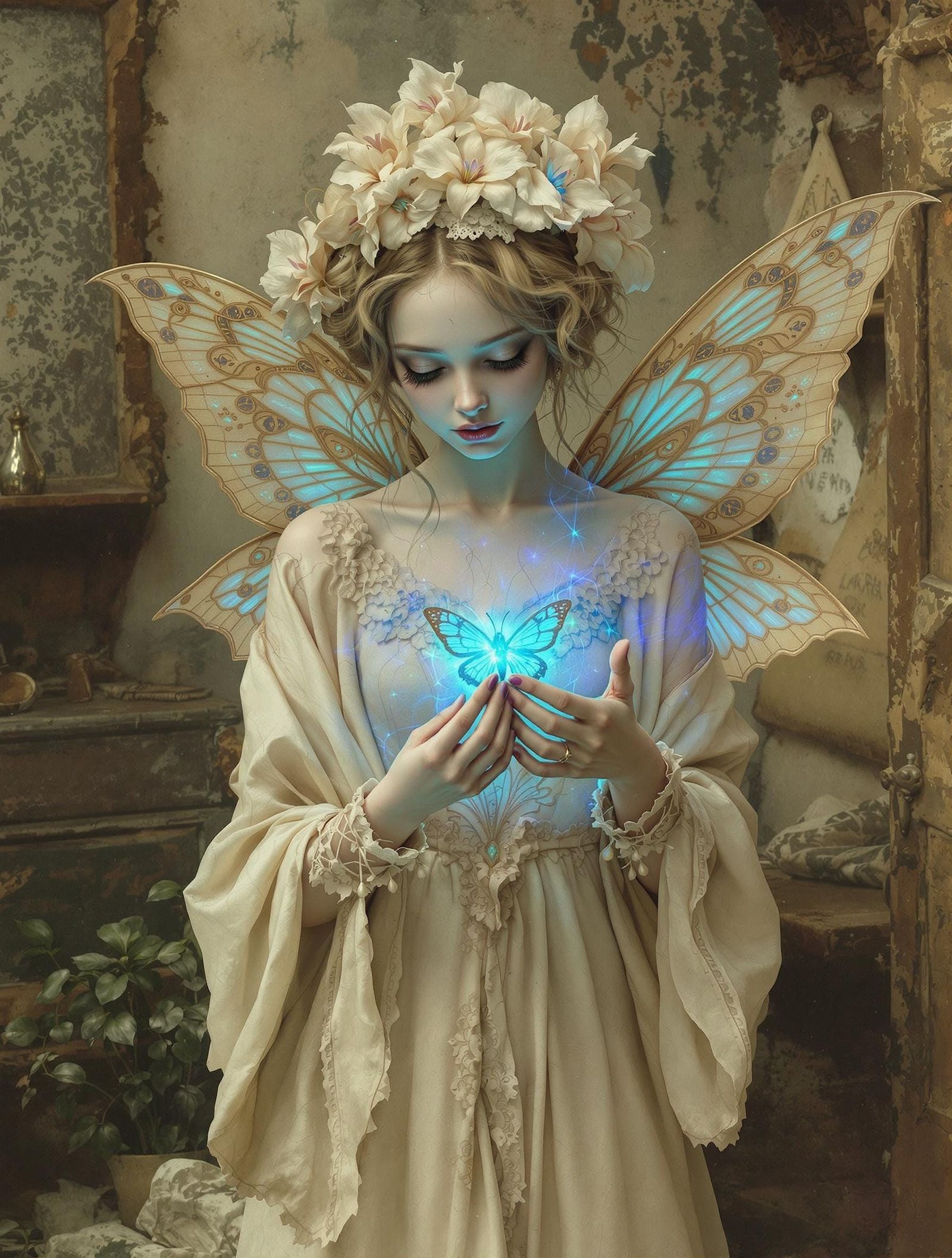 Ethereal Fairy in Abandoned Lepidopterists Workshop