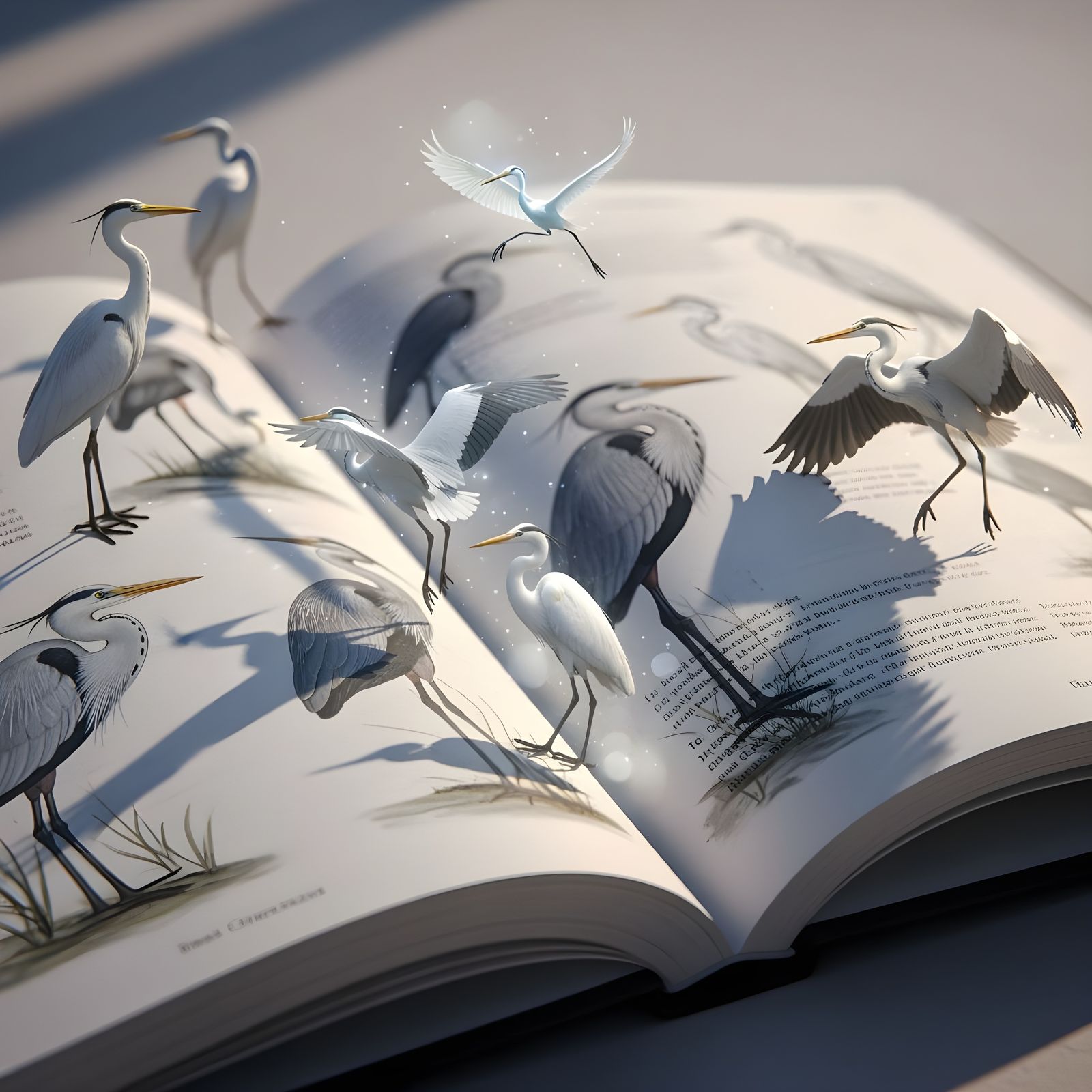 Open Guide Book With Birds Flying Out