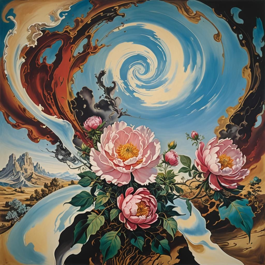 Surreal Landscape with Elastic Flora, Dali Style