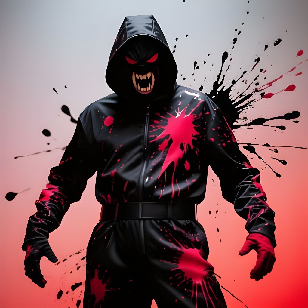 Aggressive Costume with Ink Splatter