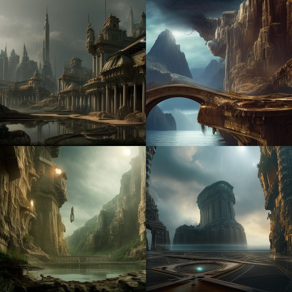 Futuristic Cityscape in Digital Matte Painting