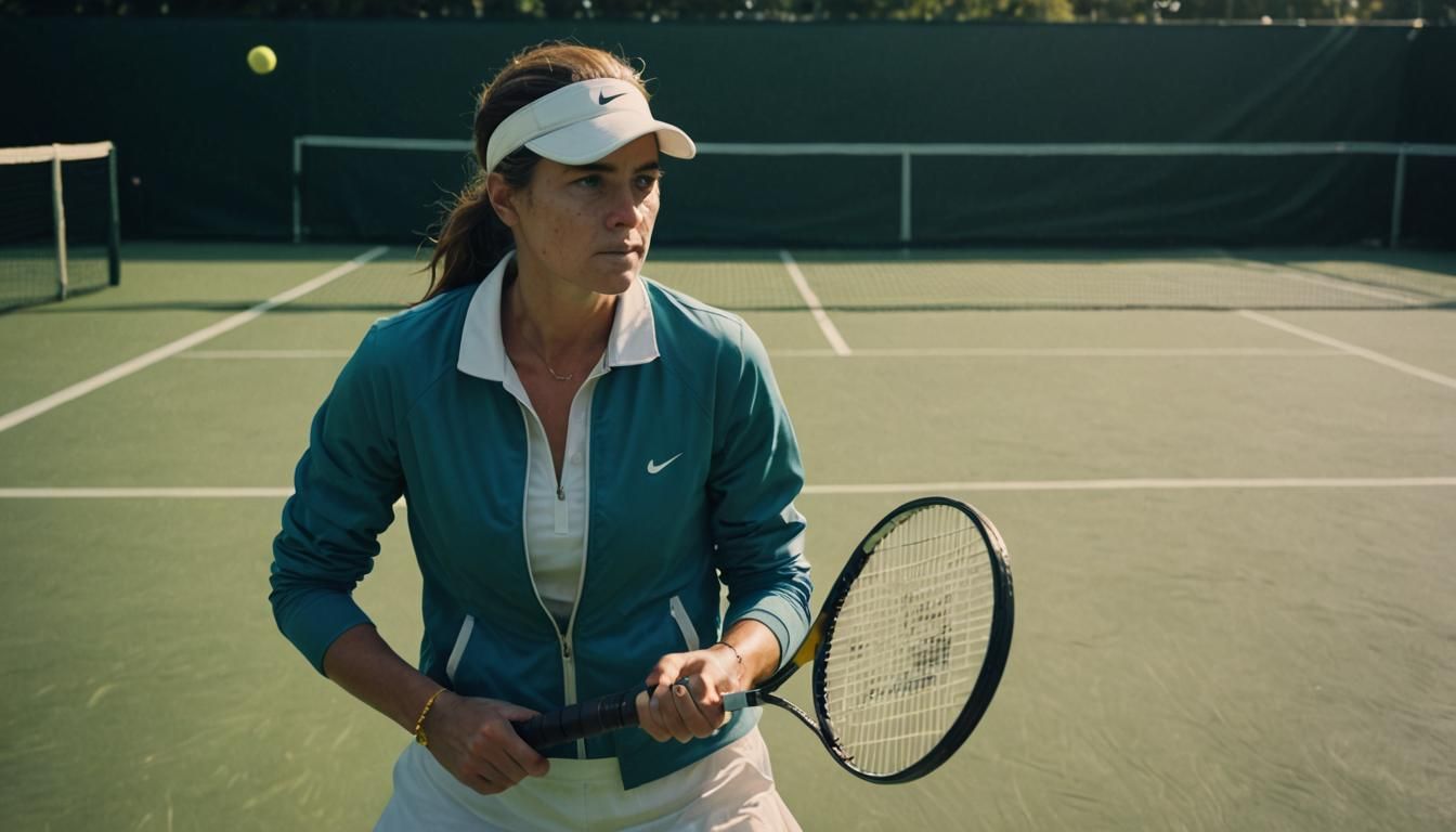 Cinematic Portrait of Woman Tennis Player