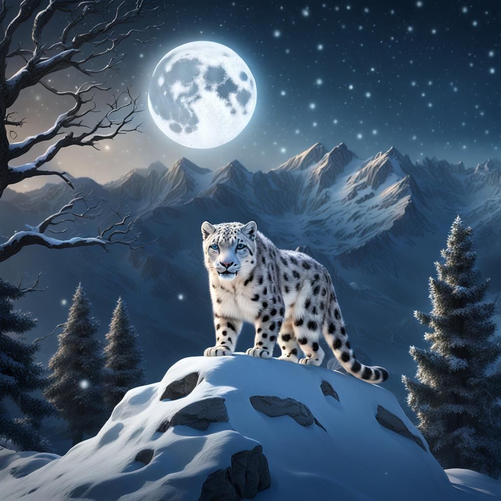 Lonely snow leopard