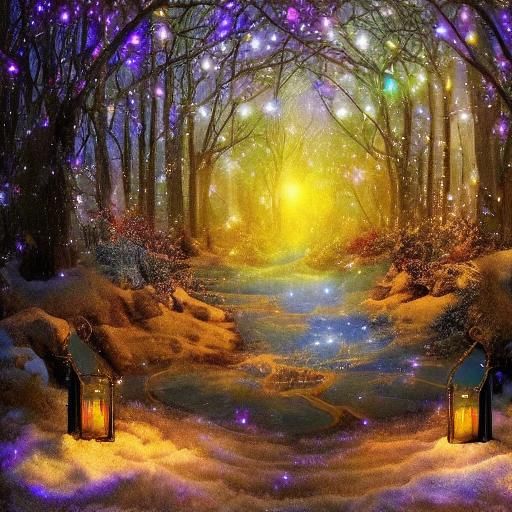 Magical Winter Dreamscape with Fairylights