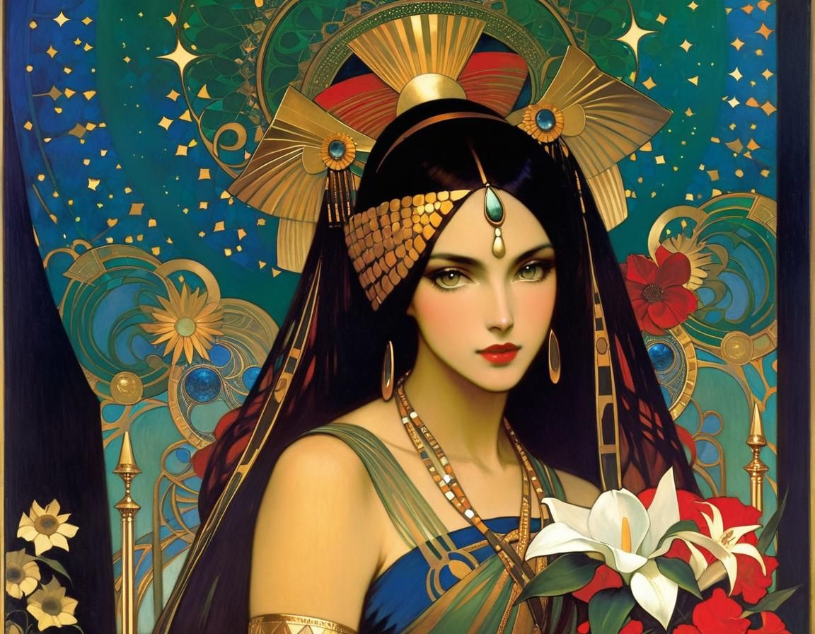 Salome Portrait in Art Nouveau Style