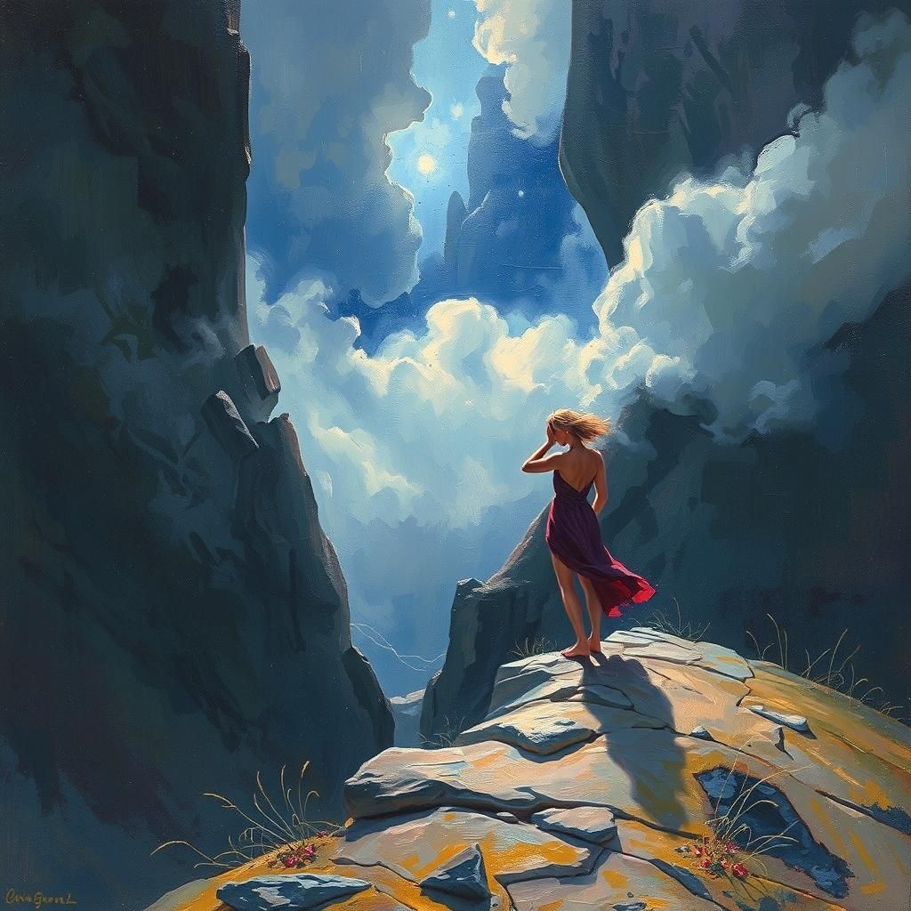 Dream's Unreachable Echo: Oil Painting