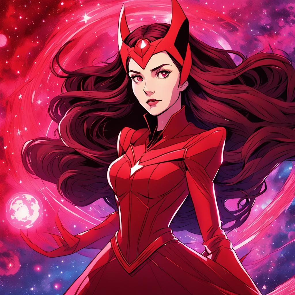 Scarlet Witch as Princess in Manga Art Style