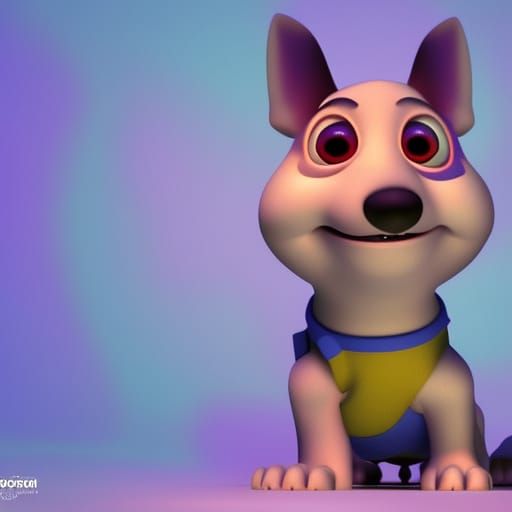 Cute Dog in 3D Animation Style
