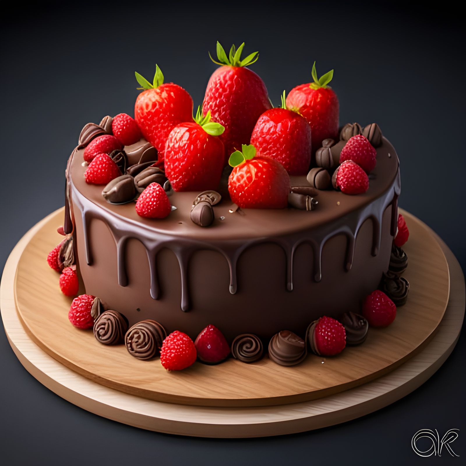 Chocolate Strawberry Cake with 3D Game Cinematic Feel