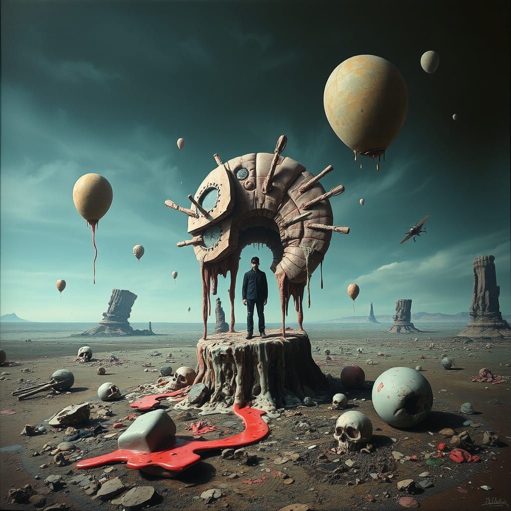 Surrealist Dreamscape with Fragmented Reality