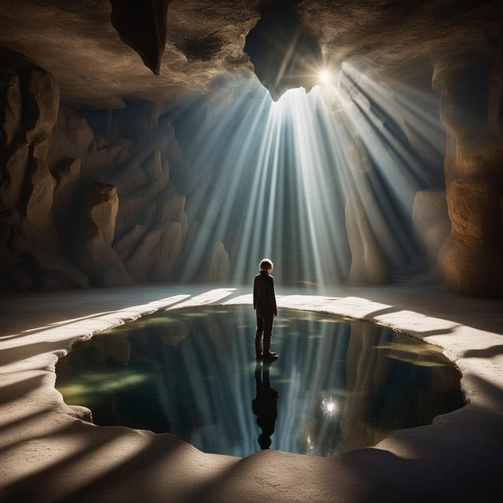 Magical Crystal Cave Reflecting Pool: High-Resolution Photog...