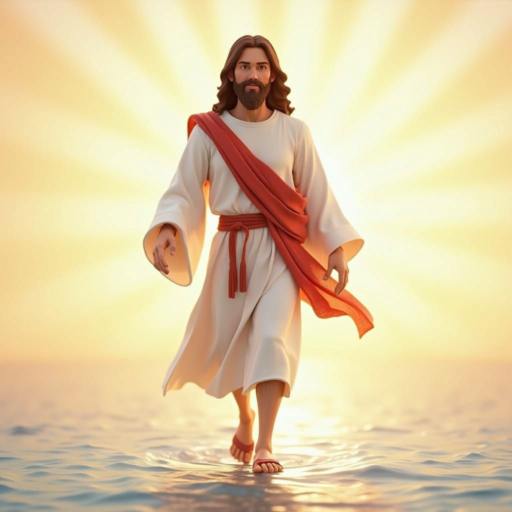 Serenity Personified: Jesus in Radiant White Attire