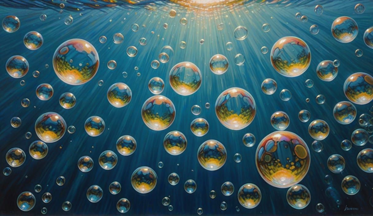Dreamy Bubbles in Oil Painting