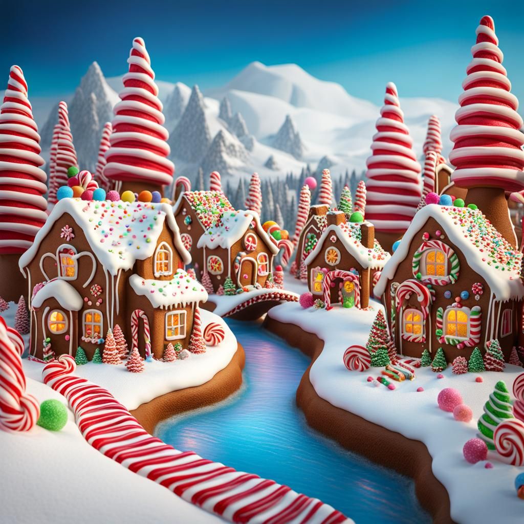 Gingerbread Candy Village in Candy Land