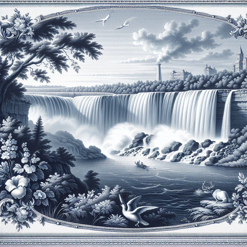 Niagara Falls in Toile de Jouy Style