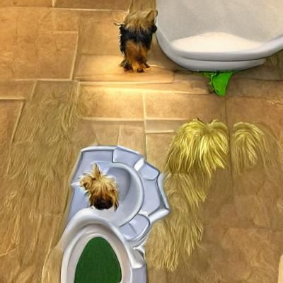 Cute Yorkshire Terrier Puppy on Sofa