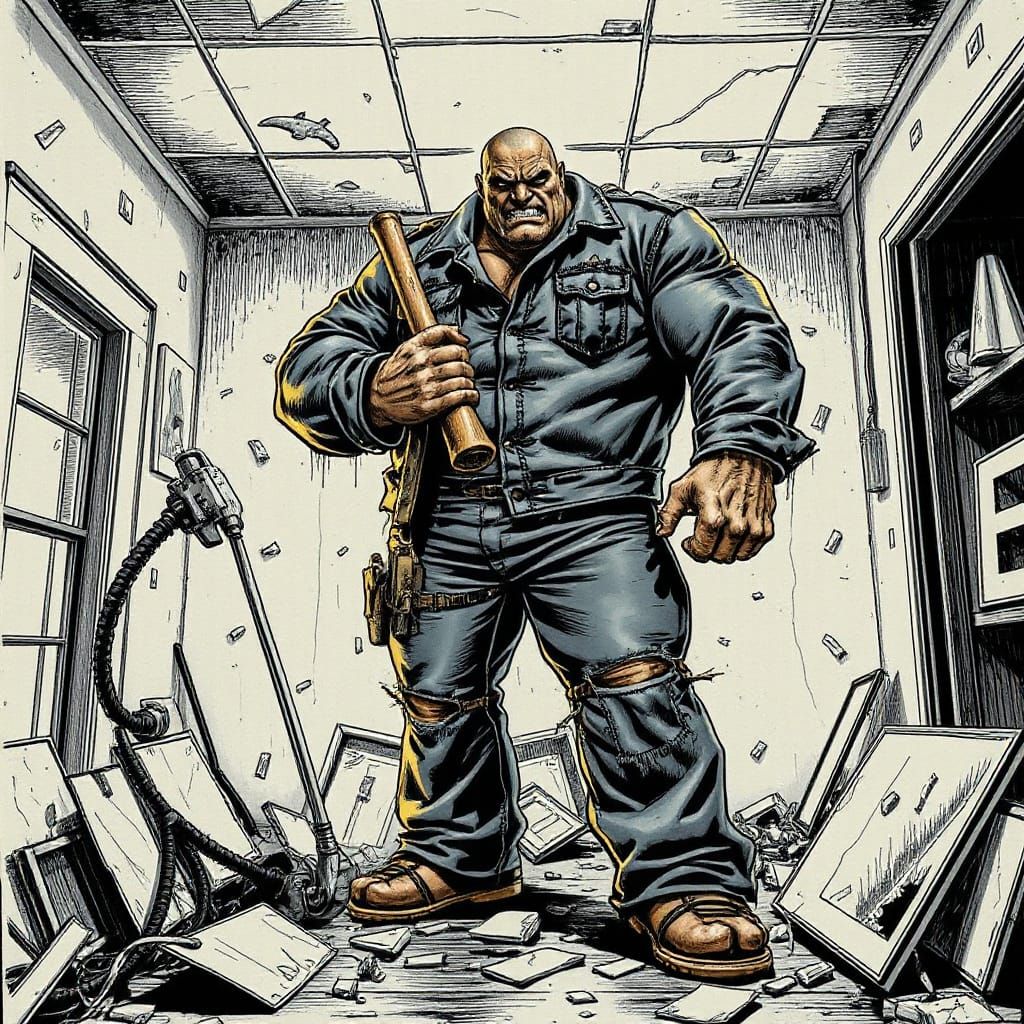 Gritty Supervillain Wrecks Home Renovation Site