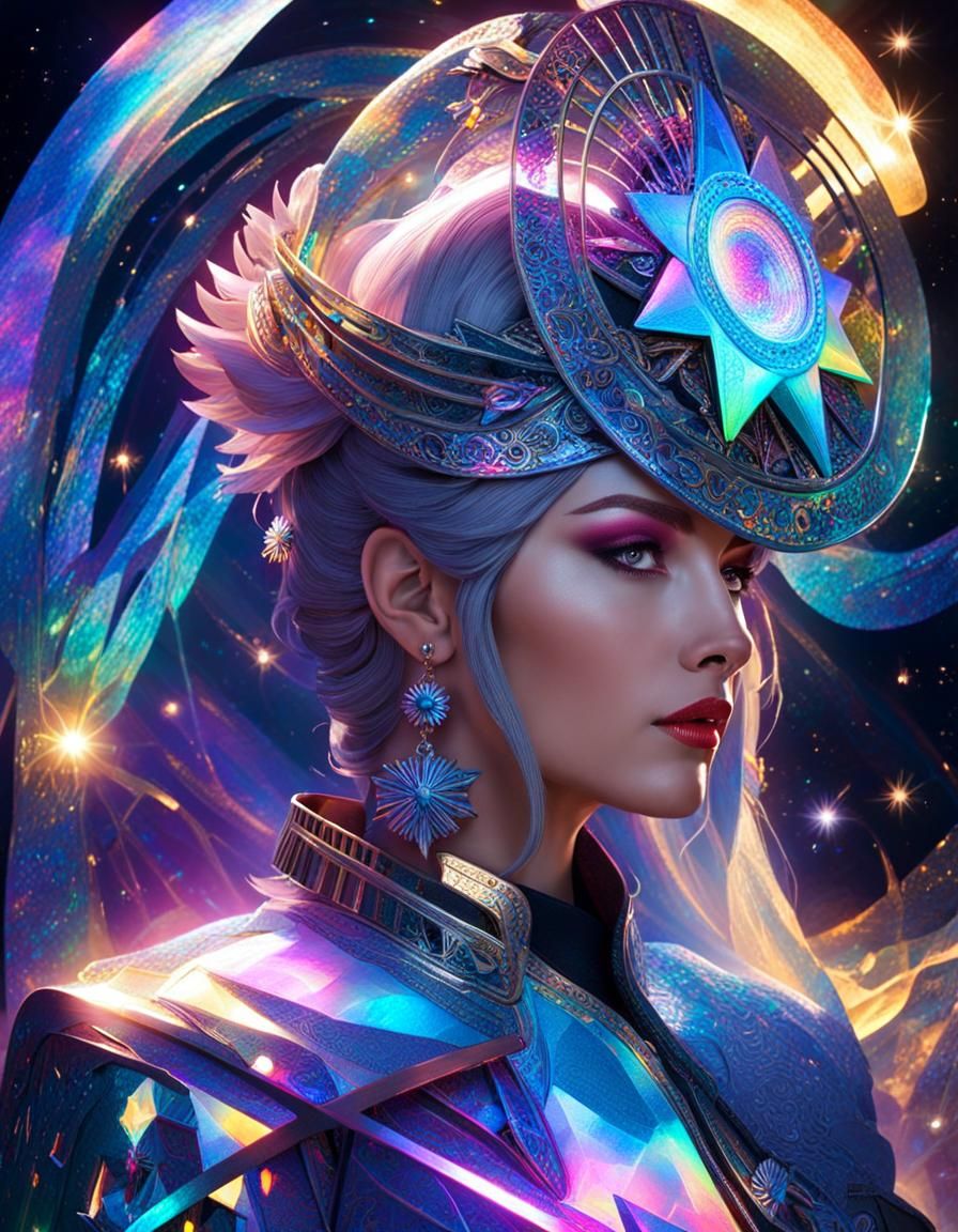 Cosmic Holographic Chimera Girl by Amaringo