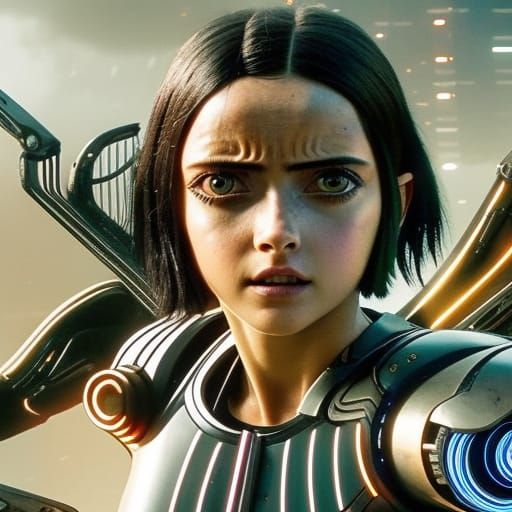 Alita Battle Angel in Cyberpunk Style
