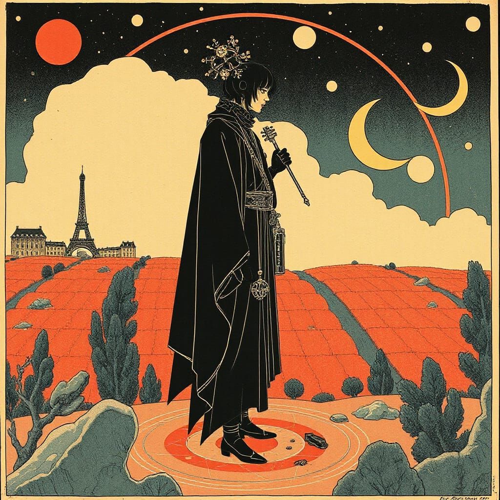 Cyberpunk Dreamscape in Vibrant Baroque Style