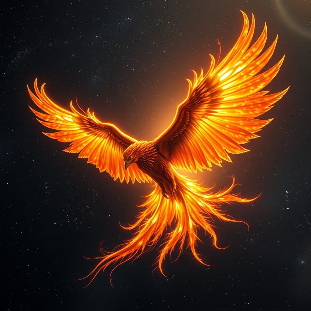 Epic Phoenix Soars Through Cosmic Universe