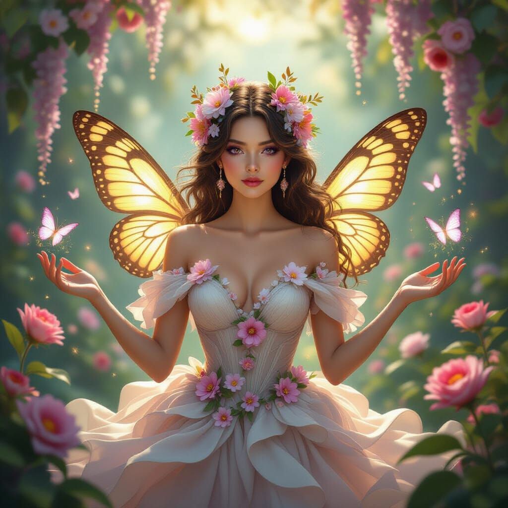 Eternal Bloom Goddess in Hyper-Realistic Fantasy Style