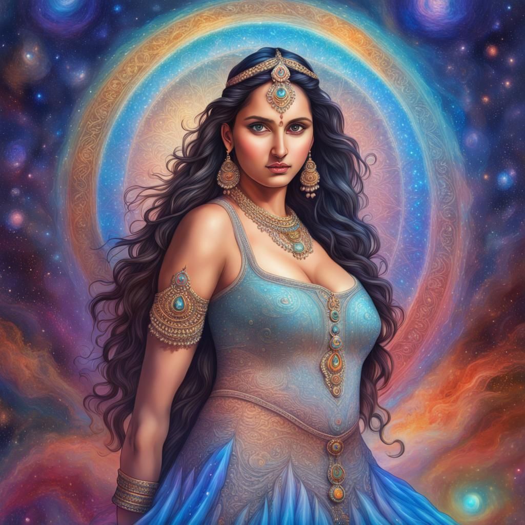 Fantasy Portrait: Indian Woman with Crystal Hair