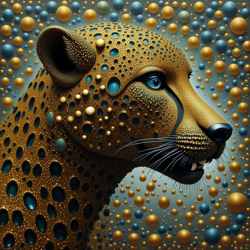 Golden Cheetah Portrait Close Up