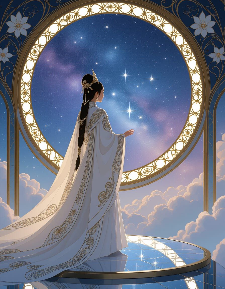 Hmong Queen in Art Nouveau Spacecraft