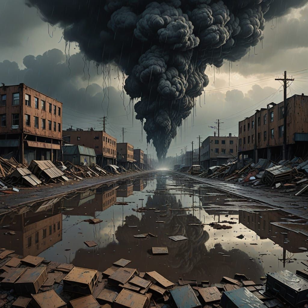 Polluted Wasteland in Industrial Grey