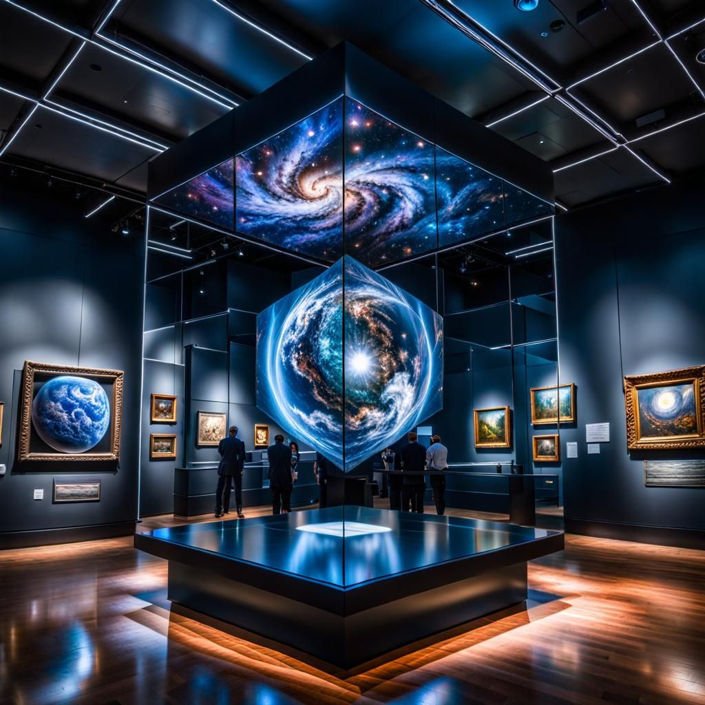 A Museum of holography cosmos  inside a 3d cube