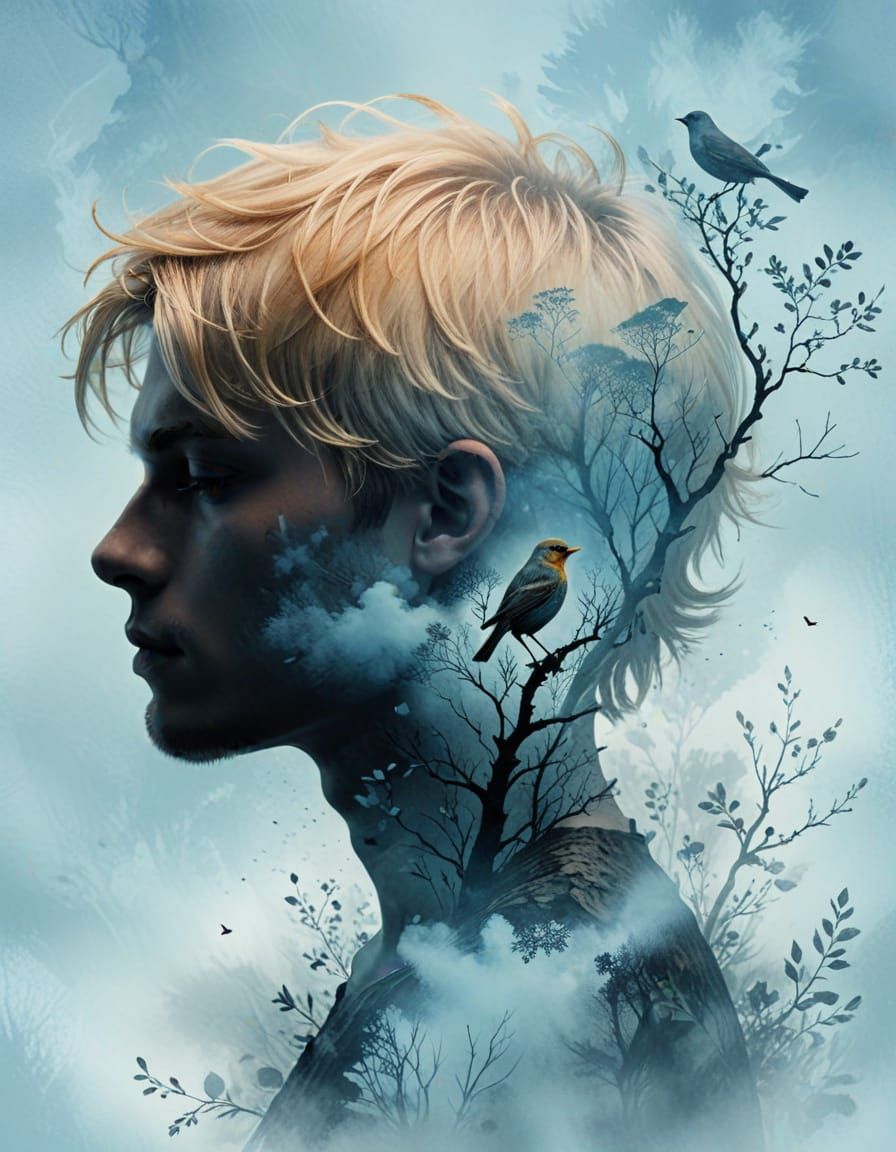 Dreamy Dutch Landscape Double Exposure Artwork