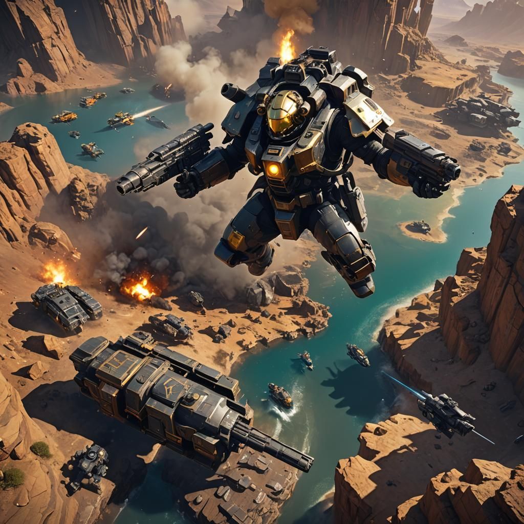 Helldivers 2: Epic Moment in Detailed Matte Painting