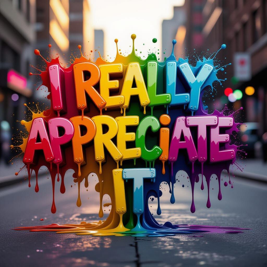 Appreciation Expressed in Vibrant Graffiti Art