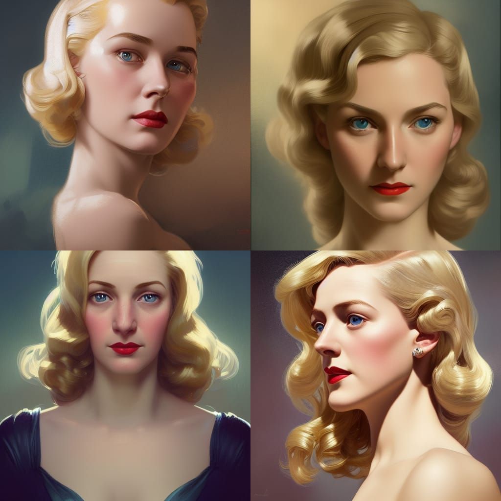 1940s Portrait of a Beautiful Blonde Woman