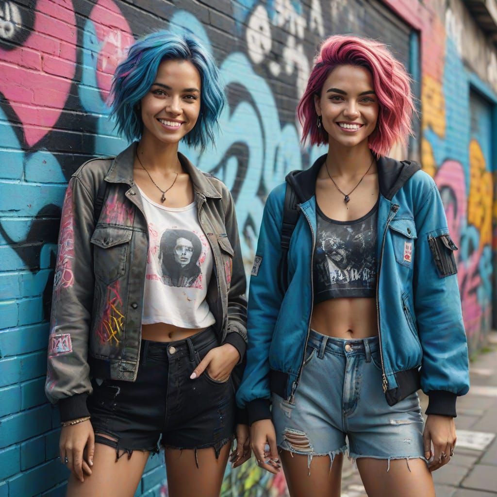 Grunge Women in Vibrant Street Style