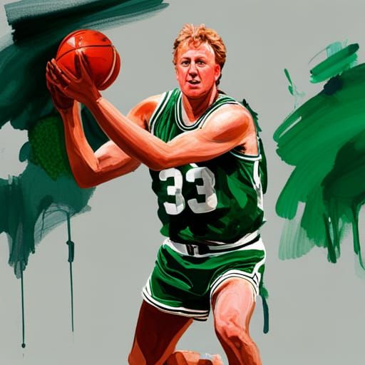 Basketball Player in Action with Abstract Background