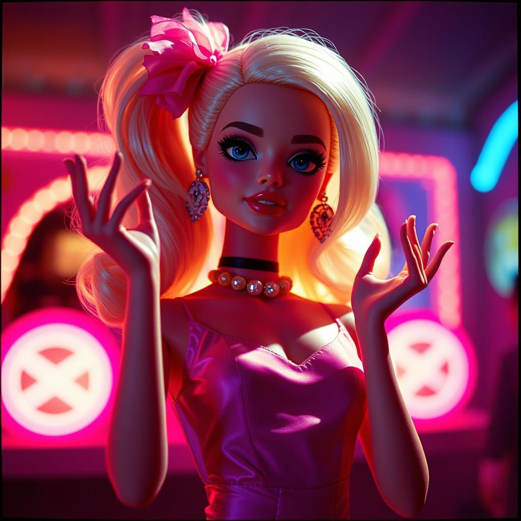 Glamorous Girl in Whimsical Wonderland