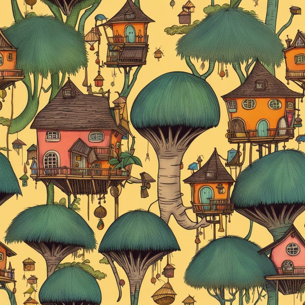 Tea Time Sprinkling Tree: Art Brut Style