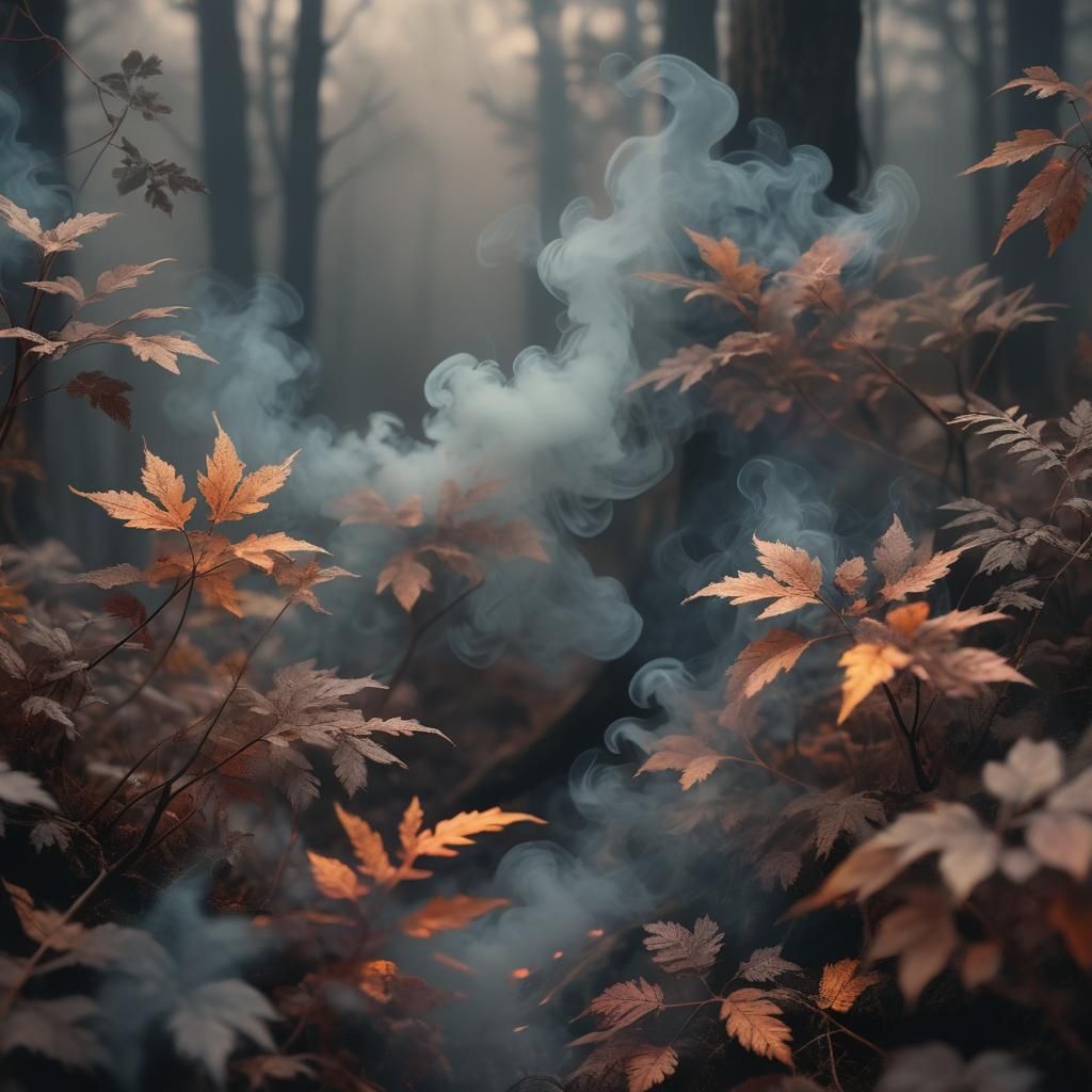Ethereal Smoke in Mystical Woods: Thermal Image